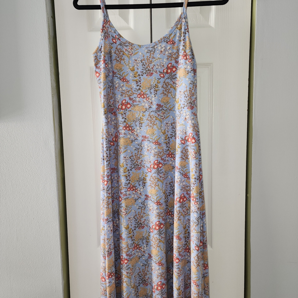 3 For $25.  Forever 21 Light Blue Floral Maxi Slip Dress